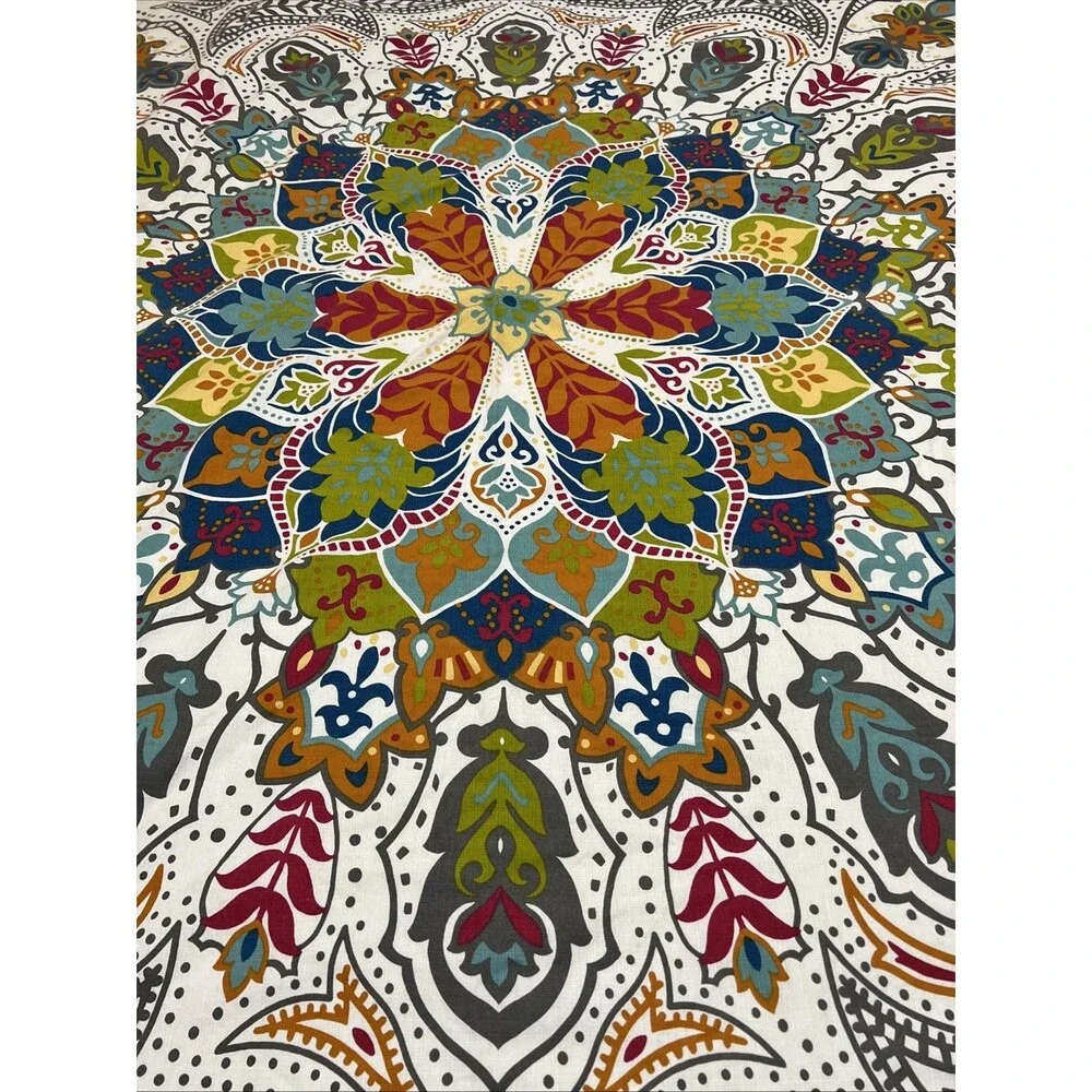 World Market Andana Medallion Shower Curtain 72x72 Multicolor Boho Mandala FLAW